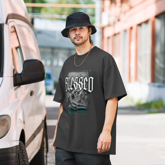 Blessed-Oversized faded t-shirt